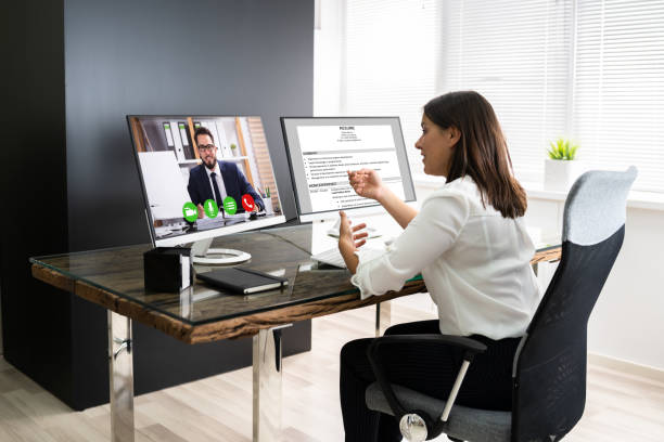 istock Online Video Conference Job Interview Meeting 1366274081