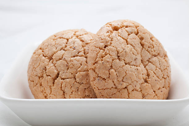 two bitter almond cookies stock photo