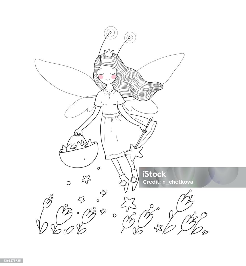 Cute Cartoon Fairies Fairy Elves Tooth Fairy Stock Illustration ...