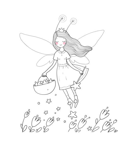 203 Princess Angel Child Beautiful Drawings Illustrations & Clip Art -  iStock