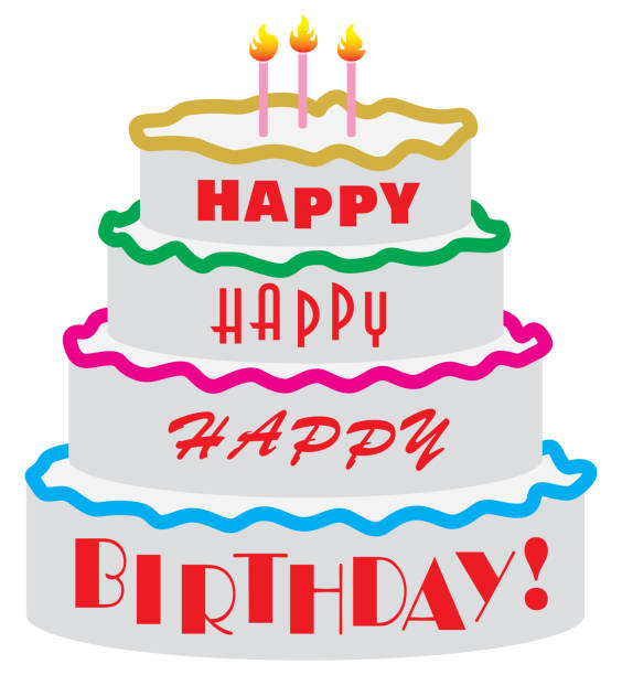 6,400+ Happy Birthday Cake Icing Stock Illustrations, Royalty-Free ...