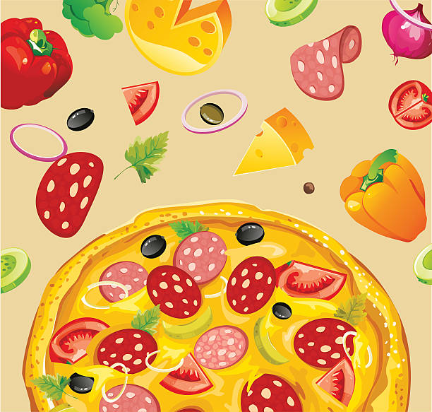 Pizza italiana - illustrazione arte vettoriale