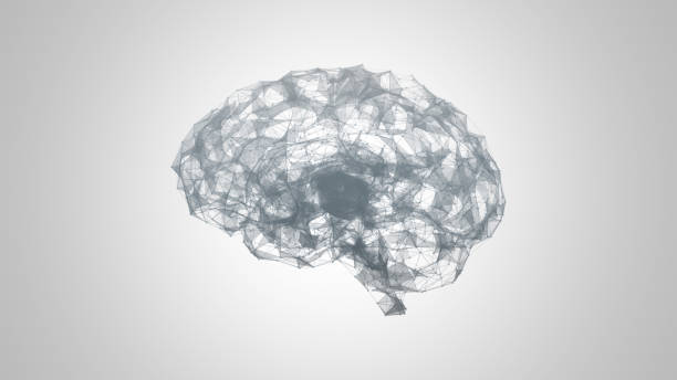 istock Abstract polygonal brain with connected dots and lines. 1366278724