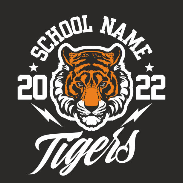 Tiger mascot logo design Tiger mascot logo design vector with modern illustration concept style for badge, emblem and tshirt printing. high school sports stock illustrations