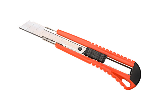 Utility knife (Clipping Path) isolated on the white background