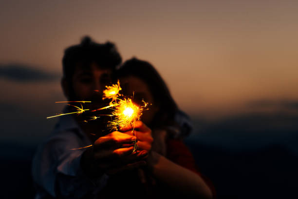 istock Bright festive Christmas sparkler fire light 1366298904