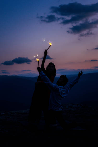 istock Bright festive Christmas sparkler fire light 1366298926