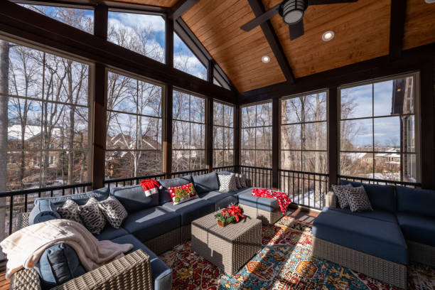 istock Cozy Porch Enclosure in Winter 1366302481