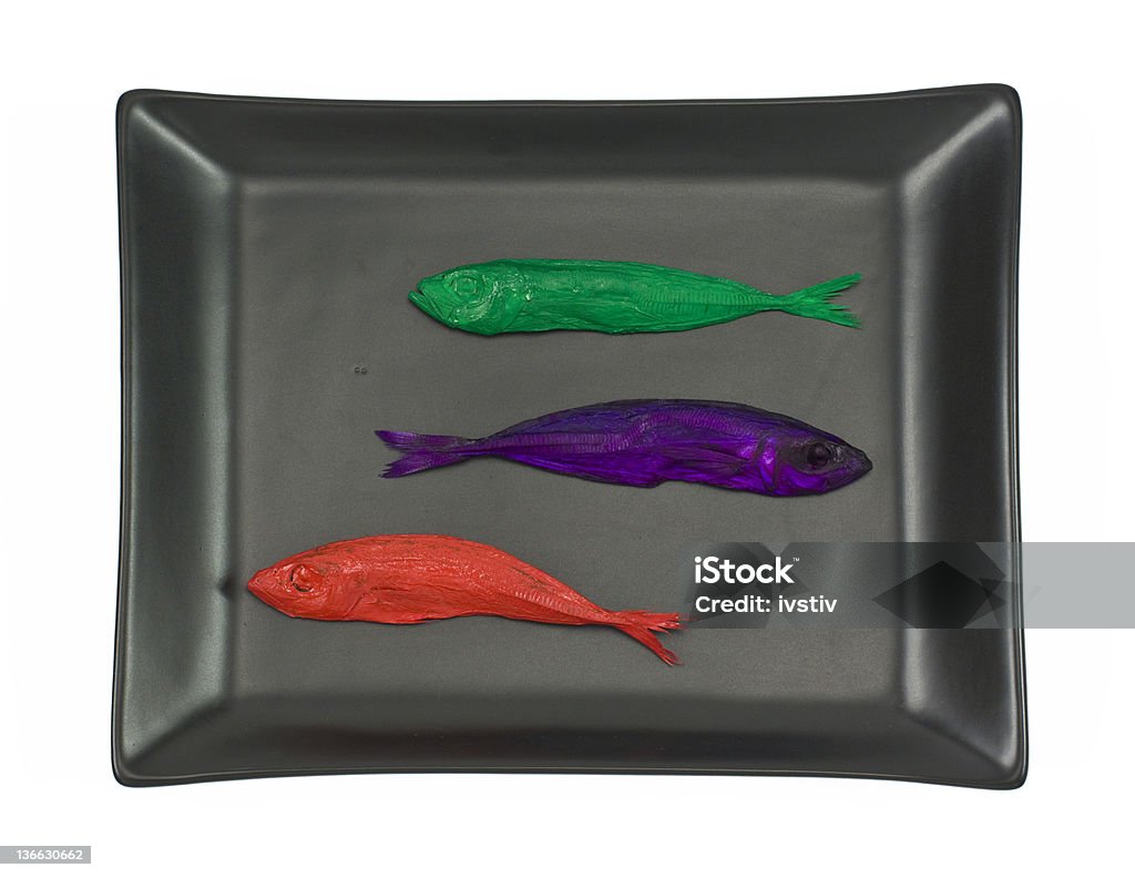 Abstract - Still life Colored fish in plate. Abstract Stock Photo