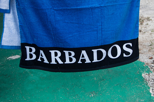 Barbados sign on the beach