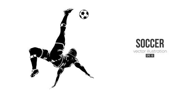 football soccer player man in action isolated white background. Vector illustration football soccer player man in action isolated white background. Vector illustration soccer clipart stock illustrations
