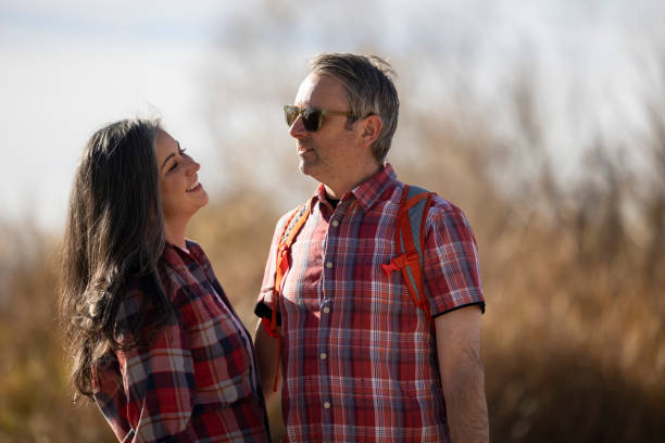 istock Senior couple hiking 1366312767