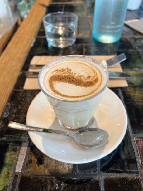 istock Cup of chai latte in a cafe setting 1366315579
