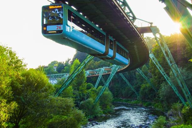 september 2021, wuppertal suspension railway, germany - suspension railway imagens e fotografias de stock