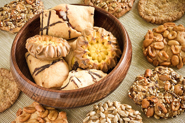 istock Cookies in wooden bowl 136631575