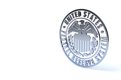 FED Federal Reserve System of USA symbol and sign. 3d Rendering