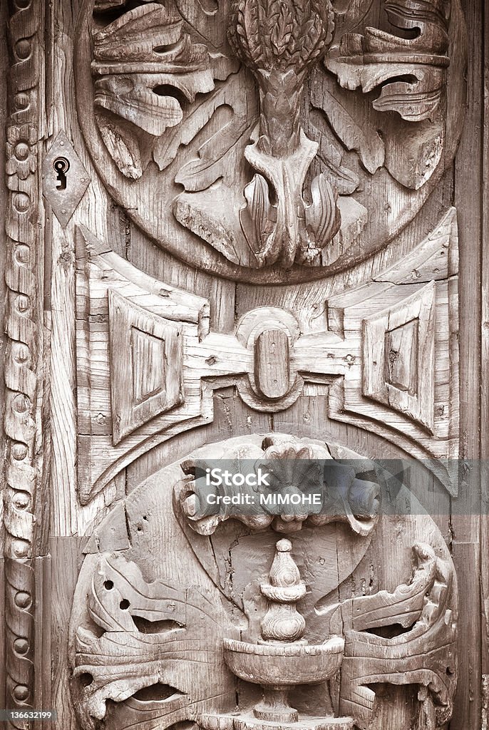 Muito finos esculpidos Porta - Royalty-free Distrito de Braga Foto de stock