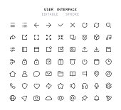 63 NEW Big Collection Of Web User Interface Line Icons Editable Stroke
