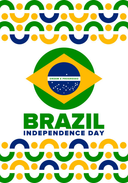 brasilien unabhängigkeitstag. nationaler glücksfeiertag. freedom day design. feiern sie jährlich am 7. september. brasilianische flagge. patriotische brasilianische vektorillustration. poster, vorlage und hintergrund - brazil stock-grafiken, -clipart, -cartoons und -symbole