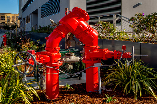 Water service and back flow preventer for a large office building.