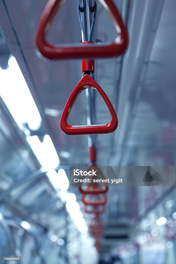 Handle In Subway Train Handle In Subway Train, Selective Focus On Second Handle Strap Stock Photo