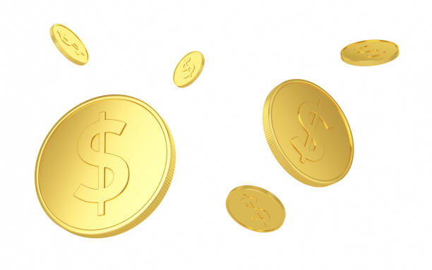 istock 3d Render Flying Coins On  Isolated White Background  stock photo 1366349396