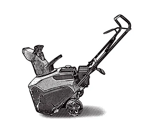 Vector illustration of Snowblower cut out on white background