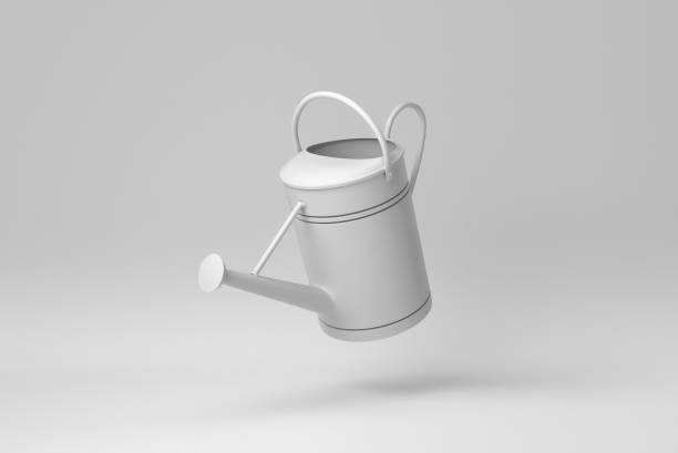 istock Watering can isolated on white background. minimal concept. monochrome. 3D render. 1366351211