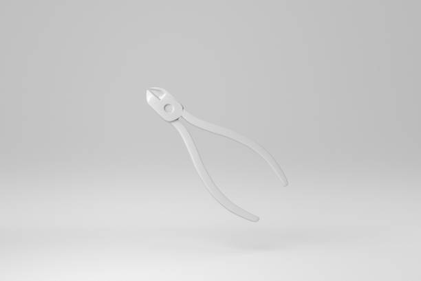 istock Diagonal pliers on white background. minimal concept. monochrome. 3D render. 1366351244