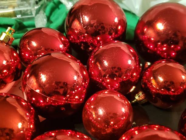 istock Red Christmas ornaments 1366351270