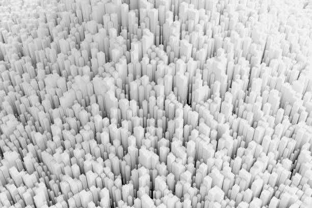 istock White Square Shapes Randomly Stuck Out 3D Background. 1366354203