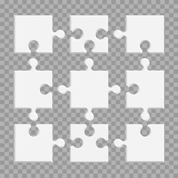prezentacja biznesowa elementów układanki. wektor - solution puzzle strategy jigsaw piece stock illustrations
