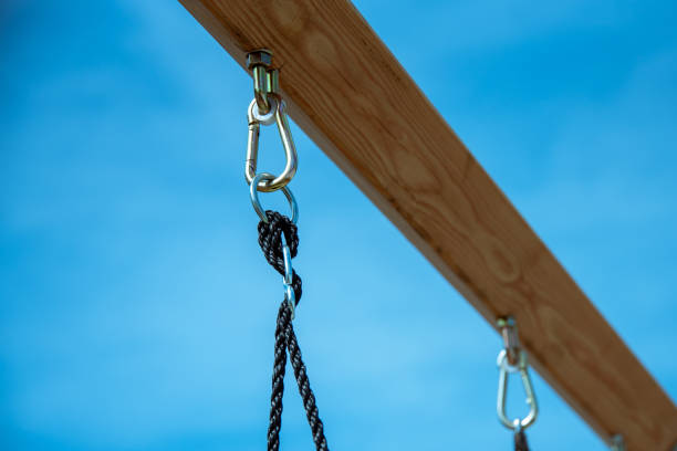 istock carabiner with rope for attaching a swing 1366360174