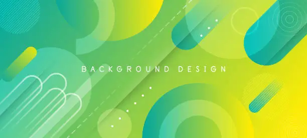 Vector illustration of Abstract green gradient geometric shape circle background. Modern futuristic background. Can be use for landing page, book covers, brochures, flyers, magazines, any brandings, banners, headers, presentations, and wallpaper backgrounds