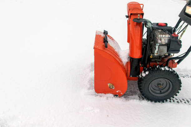 istock Snow blower - the best helper for snow removal in winter 1366360992