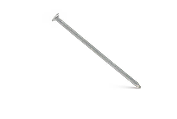 istock Closeup galvanized steel nail white background 1366366015