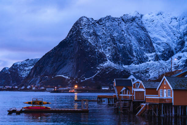 istock Scandinavian village with cloudy 1366367240