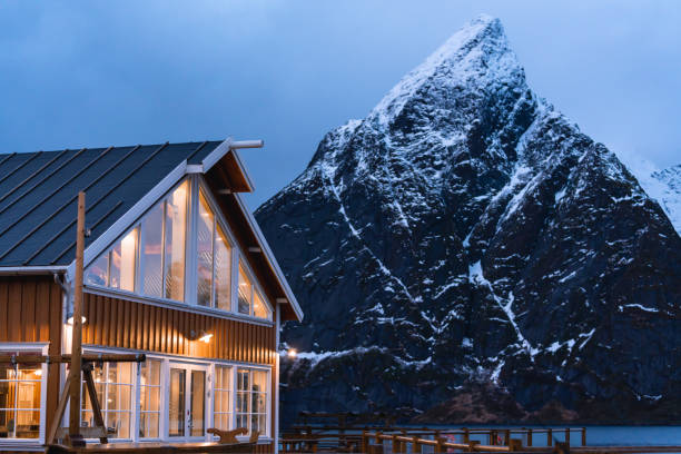 istock Scandinavian village with cloudy 1366367241