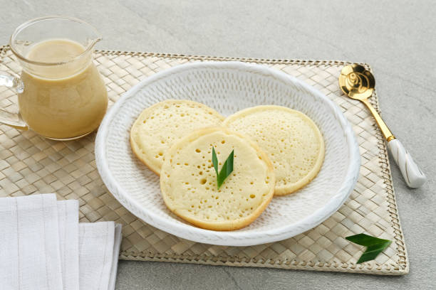 Serabi Durian, Indonesian pancake made of rice flour and coconut milk