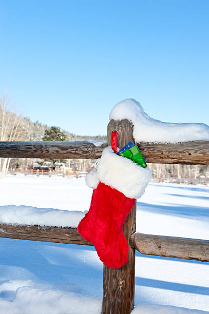 istock Christmas Stocking on Fence 136637026