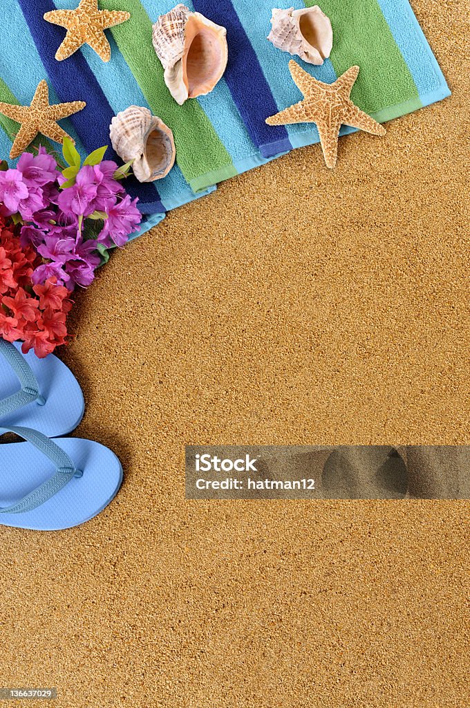 Spiaggia hawaiana sfondo con spazio per il testo - Foto stock royalty-free di Asciugamano