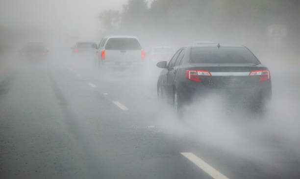 istock Driving in the rain on the freeway 1366371765