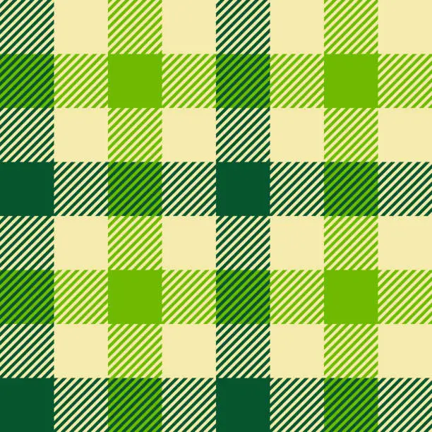 Vector illustration of green spring or saint patrick day plaid seamless vector texture