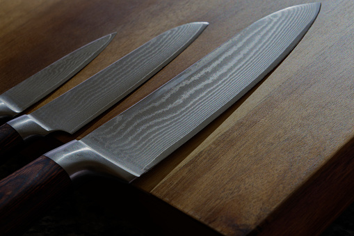 Japanese knives forged from 67 layers of steel.