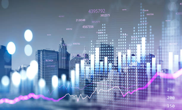 istock New York city skyscraper downtown panoramic view and financial chart 1366383165