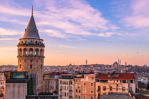 A view of Galata Tower in the morning
