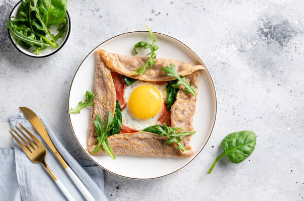 istock French buckwheat crepe with egg, ham and spinach 1366387790