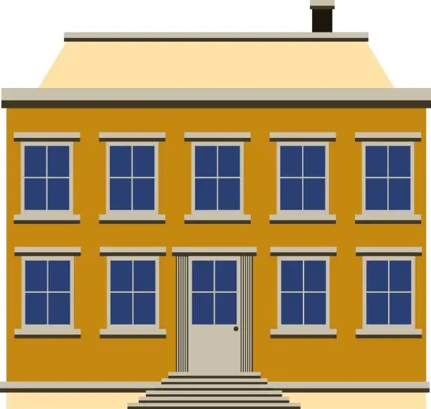 Vector illustration of town flat House vector colorful flat style icon