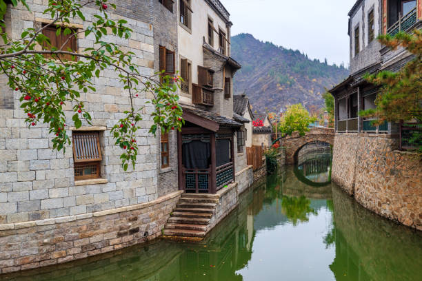 Chinese retro style architecture. Classical garden. Gubei Water Town.