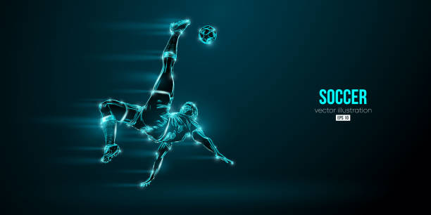 istock football soccer player man in action isolated blue background. Vector illustration 1366396877